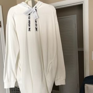 White Ugg dress with hoodie and pockets